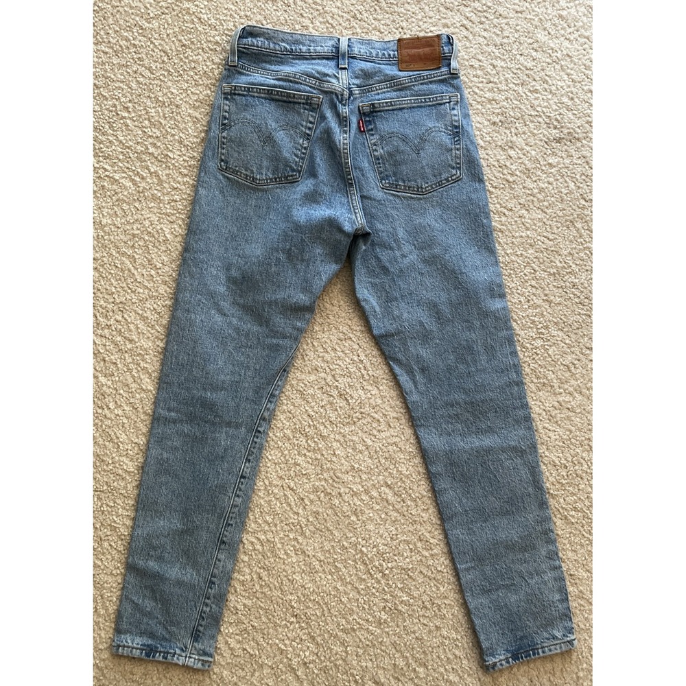 Levi's Premium 501 S Big E Skinny Light Blue Stretch Denim Jeans Women 26x28